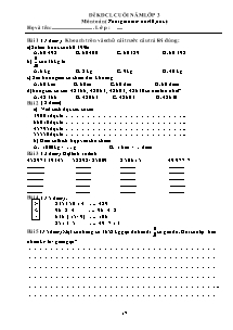 Đề kiểm tra chất lượng cuối năm môn Toán Lớp 3