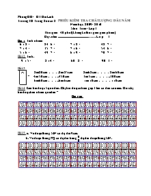 Đề kiểm tra chất lượng đầu năm Toán Lớp 3 - Năm học 2009-2010 - Trường Tiểu học Trung Sơn số