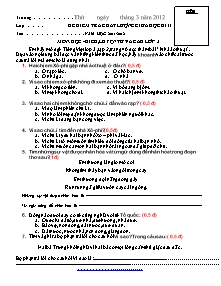 Đề kiểm tra chất lượng giữa học kì II Tiếng việt Lớp 3 - Năm học 2011-201