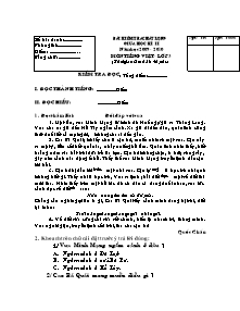 Đề kiểm tra chất lượng giữa học kì II Tiếng việt Lớp 3 - Năm học 2009-2010