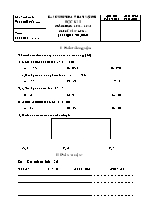 Đề kiểm tra chất lượng học kì II Toán, Tiếng việt Lớp 2 - Năm học 2013-2014