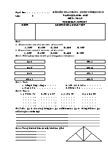 Đề kiểm tra chất lượng học kì II Toán, Tiếng việt Lớp 2 - Năm học 2006-2007