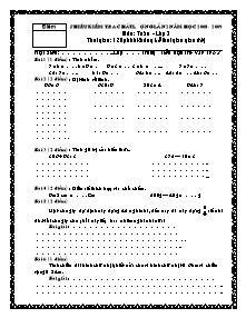 Đề kiểm tra chất lượng lần 2 Toán Lớp 3 - Năm học 2008-2009 - Trường Tiểu học Trừ Văn Thố 2