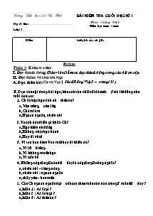 Đề kiểm tra cuối học kì I Tiếng việt Lớp 2 - Năm học 2008-2009 - Trường Tiểu học số 2 Gia Phú