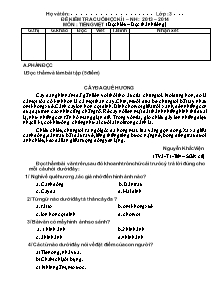 Đề kiểm tra cuối học kì I Tiếng việt Lớp 3 (Có đáp án) - Năm học 2013-2014