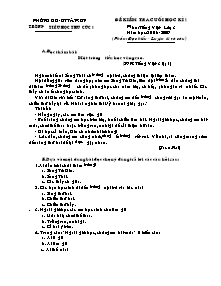 Đề kiểm tra cuối học kì I Tiếng việt, Toán Lớp 3 - Năm học 2008-2009 - Trường Tiểu học Thu Cúc 1