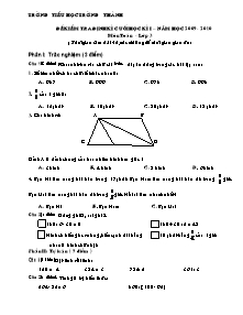 Đề kiểm tra cuối học kì I Toán Lớp 3 - Năm học 2009-2010 - Trường Tiểu học Trường Thành