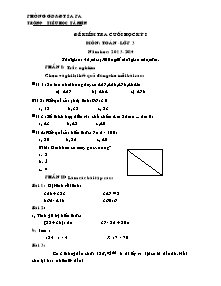 Đề kiểm tra cuối học kì I Toán Lớp 3 - Năm học 2013-2014 - Trường Tiểu học Tả Phìn