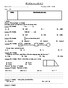 Đề kiểm tra cuối học kì I Toán, Tiếng việt Khối 3 - Năm học 2009-2010