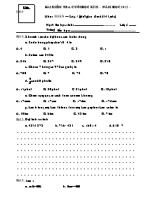 Đề kiểm tra cuối học kì II Toán, Tiếng việt Khối 3 - Năm học 2012-2013