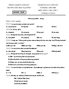 Đề kiểm tra cuối năm Tiếng việt Lớp 3 - Năm học 2009-2010 - Trường Tiểu học Đại Đình