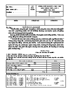 Đề kiểm tra định kì cuối học kì I Tiếng việt Lớp 3 (Kèm đáp án) - Năm học 2008-2009