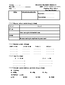 Đề kiểm tra định kì cuối học kì II Toán Lớp 3 - Đề 5 - Năm học 2013-2014