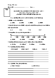 Đề kiểm tra định kì cuối học kỳ II Toán Lớp 3 - Năm học 2008-2009