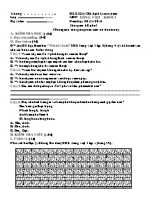 Đề kiểm tra định kì cuối năm Tiếng việt Lớp 3 - Năm học 2013-2014