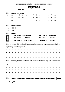Đề kiểm tra định kì lần 1 môn Toán Khối 3 - Năm học 2009-2010