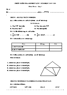 Đề kiểm tra định kì lần 1 môn Toán Lớp 3 - Năm học 2009-2010