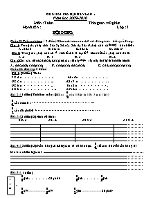 Đề kiểm tra định kì lần 1 Toán, Tiếng việt Khối 3 - Năm học 2009-2010