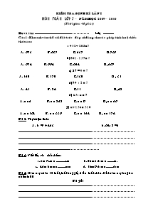 Đề kiểm tra định kì lần 1 Toán, Tiếng việt Lớp 3 - Năm học 2009-2010