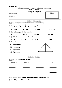 Đề kiểm tra định kì lần 2 môn Toán Lớp 3 - Năm học 2013-2014