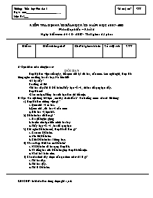 Đề kiểm tra giữa học kì I Tiếng việt Lớp 2 - Năm học 2007-2008 - Trường Tiểu học Phú An 1