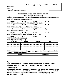 Đề kiểm tra giữa học kì I Toán Lớp 3 - Năm học 2008-2009 - Trường Tiểu học Bùi Thị Xuân