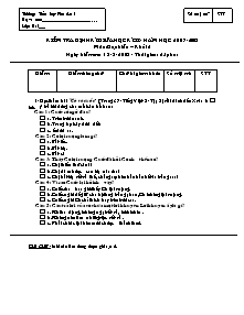 Đề kiểm tra giữa học kì II Tiếng việt Lớp 2 - Năm học 2007-2008 - Trường Tiểu học Phú An 1