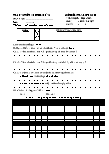 Đề kiểm tra giữa học kì II Tiếng việt Lớp 3 - Năm học 2011-2012 - Trường Tiểu học Kim Đồng