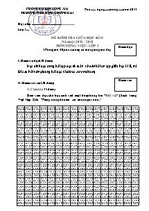 Đề kiểm tra giữa học kì II Tiếng việt Lớp 3 - Năm học 2012-2013 - Trường Tiểu học Mường Cai