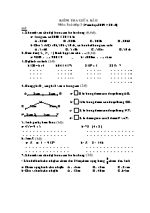 Đề kiểm tra giữa học kì II Toán Khối 3 (Kèm đáp án) - Năm học 2009-2010