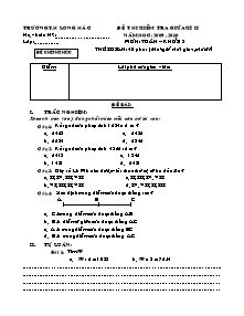 Đề kiểm tra giữa học kì II Toán Lớp 3, 5 - Năm học 2009-2010 - Trường Tiểu học Long Hà C