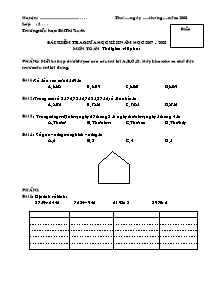 Đề kiểm tra giữa học kì II Toán Lớp 3 - Năm học 2007-2008 - Trường Tiểu học Bùi Thị Xuân