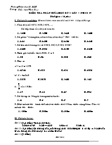 Đề kiểm tra giữa học kì II Toán Lớp 3 - Năm học 2008-2009 - Trường Tiểu học Vĩnh Tuy