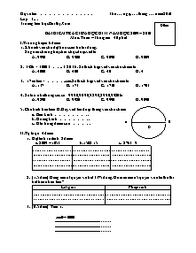 Đề kiểm tra giữa học kì II Toán Lớp 3 - Năm học 2009-2010 - Trường Tiểu học Bùi Thị Xuân