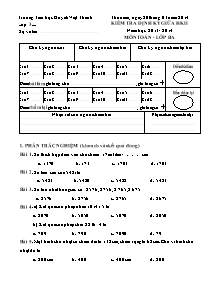 Đề kiểm tra giữa học kì II Toán Lớp 3 - Năm học 2013-2014 - Trường Tiểu học Huỳnh Việt Thanh