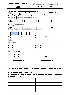 Đề kiểm tra giữa học kì II Toán Lớp 4 - Năm học 2013-2014 - Trường Tiểu học Xuân Châu
