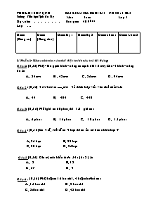 Đề kiểm tra học kì I Tiếng việt, Toán Lớp 3 - Năm học 2013-2014 - Trường Tiểu học Tịnh Ấn Tây