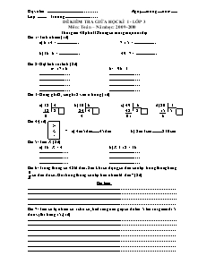 Đề kiểm tra học kì I Toán, Tiếng việt Lớp 3 (Có đáp án) - Năm học 2009-2010