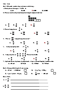 Đề kiểm tra học kì II môn Toán Lớp 4