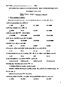 Đề kiểm tra học sinh giỏi học kì I Toán, Tiếng việt Lớp 4,5 - Năm học 2006-2007