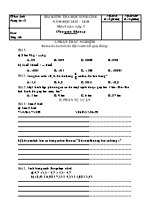 Đề kiểm tra học sinh giỏi Toán, Tiếng việt Lớp 5 (Có đáp án) - Năm học 2013-2014