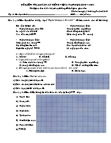 Đề kiểm tra khảo sát môn Tiếng việt Lớp 2 - Năm học 2010-2011