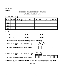 Đề kiểm tra tuần 13 môn Toán Lớp 3