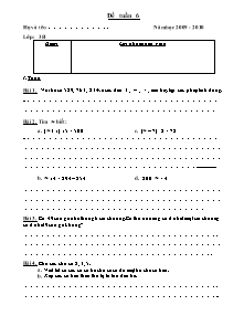 Đề kiểm tra tuần 6 môn Toán, Tiếng việt Lớp 3 - Năm học 2009-2010