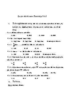 Đề luyện thi học sinh giỏi học kì I môn Toán Lớp 3