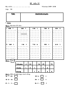 Đề ôn luyện tuần 15 Toán, Tiếng việt Lớp 3 - Năm học 2009-2010
