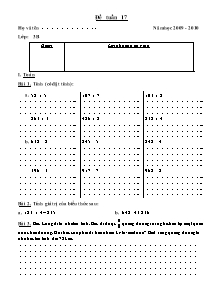 Đề ôn luyện tuần 17 Toán, Tiếng việt Lớp 3 - Năm học 2009-2010