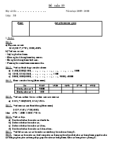 Đề ôn luyện tuần 19 Toán, Tiếng việt Lớp 3 - Năm học 2009-2010