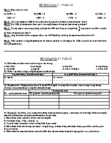 Đề ôn luyện tuần 23 Toán, Tiếng việt Lớp 3 - Năm học 2009-2010