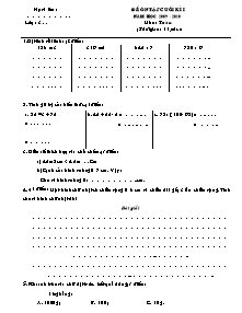 Đề ôn tập kiểm tra cuối học kì I Toán Lớp 3 - Năm học 2009-2010